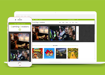 绿色好看的游戏公司博客网站html5模板